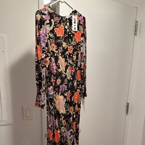 RIXO Floral Maxi Dress - Black, Red, Purple, Green